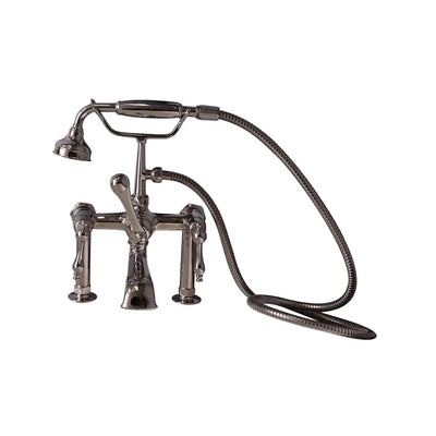 Barclay Products Clawfoot Rim-Mounted Filler with Hand-Held Shower – Metal Lever Handles