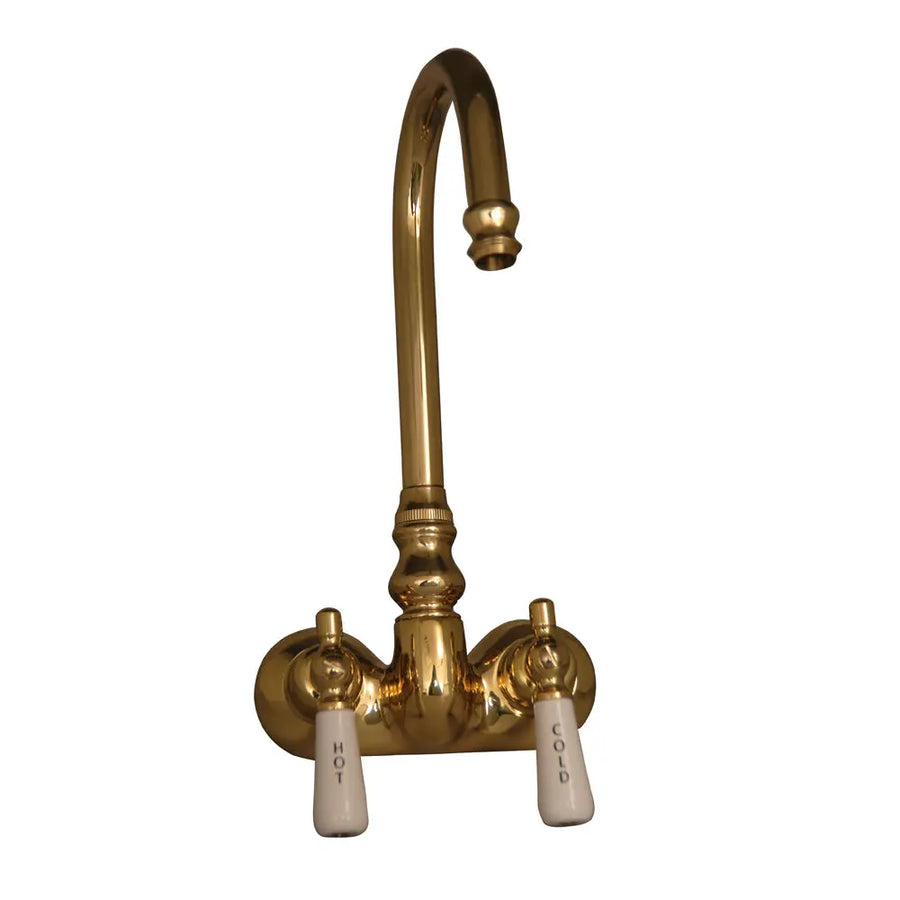 Barclay Products Clawfoot Tub Filler – Code Spout, Lever Porcelain Handles