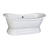 Barclay Randall CTDSN74B-WH Cast Iron Double Slipper Freestanding Tub