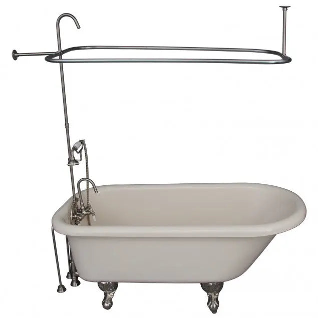 Barclay TKADTR60-BBN2 Anthea 60″ Acrylic Roll Top Tub Kit in Bisque – Brushed Nickel Accessories Barclay Products