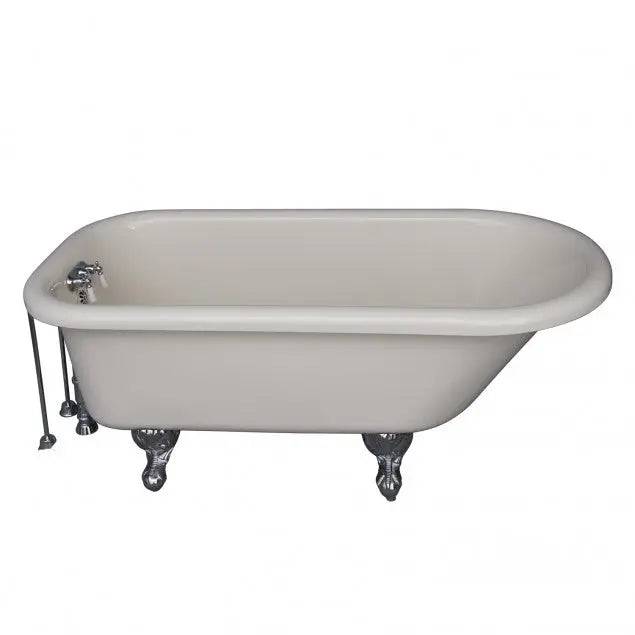 Barclay TKADTR60-BCP8 Anthea 60″ Acrylic Roll Top Tub Kit in Bisque – Polished Chrome Accessories Barclay Products