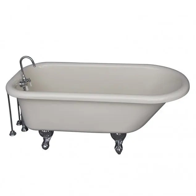 Barclay TKADTR60-BCP9 Anthea 60″ Acrylic Roll Top Tub Kit in Bisque – Polished Chrome Accessories Barclay Products