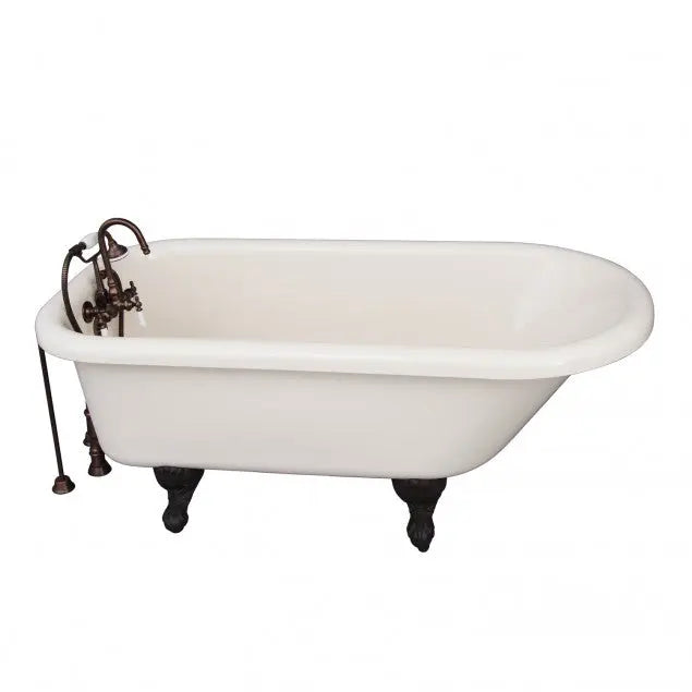 Barclay TKADTR60-BORB1 Anthea 60″ Acrylic Roll Top Tub Kit in Bisque – Oil Rubbed Bronze Accessories Barclay Products