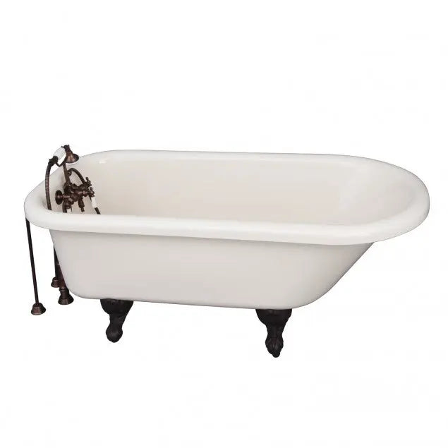 Barclay TKADTR60-BORB2 Anthea 60″ Acrylic Roll Top Tub Kit in Bisque – Oil Rubbed Bronze Accessories Barclay Products