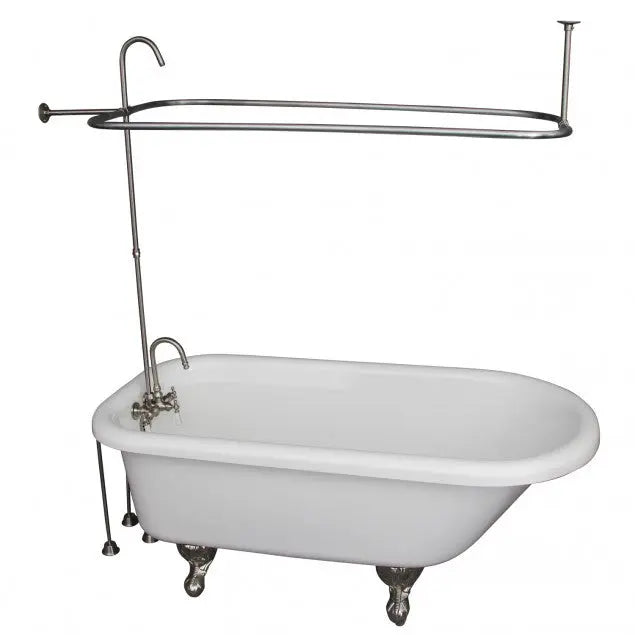 Barclay TKADTR60-WBN1 Anthea 60″ Acrylic Roll Top Tub Kit in White – Brushed Nickel Accessories Barclay Products