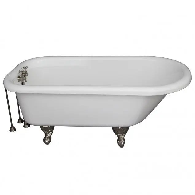 Barclay TKADTR60-WBN3 Anthea 60″ Acrylic Roll Top Tub Kit in White – Brushed Nickel Accessories Barclay Products