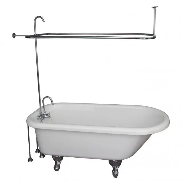 Barclay TKADTR60-WCP1 Anthea 60″ Acrylic Roll Top Tub Kit in White – Polished Chrome Accessories Barclay Products