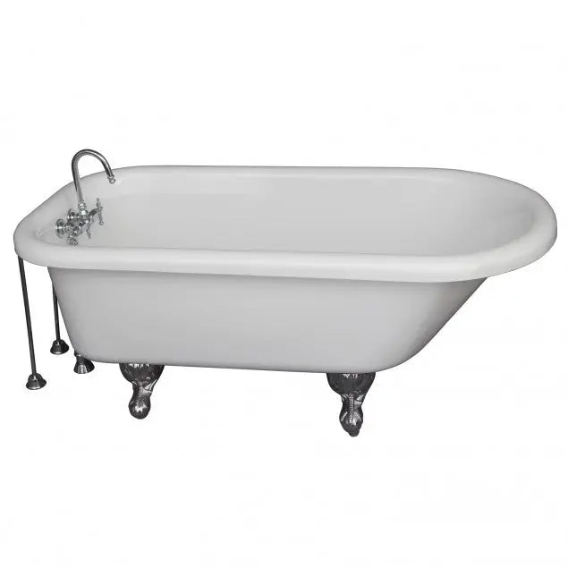 Barclay TKADTR60-WCP10 Anthea 60″ Acrylic Roll Top Tub Kit in White – Polished Chrome Accessories Barclay Products