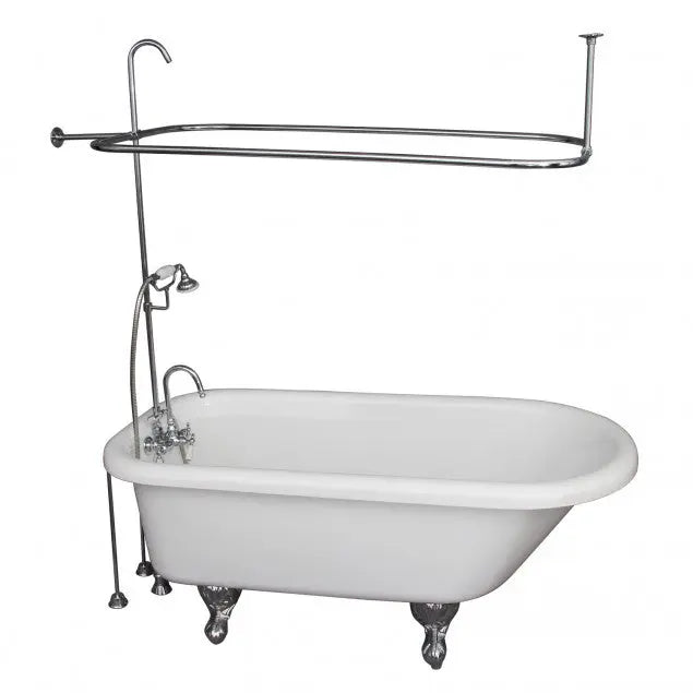 Barclay TKADTR60-WCP2 Anthea 60″ Acrylic Roll Top Tub Kit in White – Polished Chrome Accessories Barclay Products