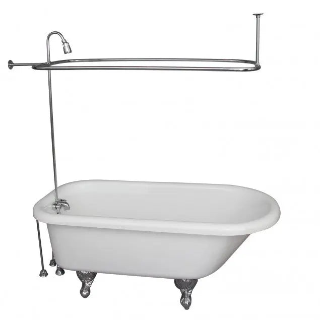 Barclay TKADTR60-WCP3 Anthea 60″ Acrylic Roll Top Tub Kit in White – Polished Chrome Accessories Barclay Products