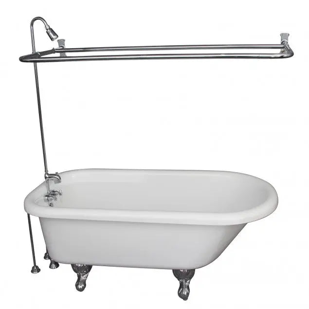 Barclay TKADTR60-WCP4 Anthea 60″ Acrylic Roll Top Tub Kit in White – Polished Chrome Accessories Barclay Products