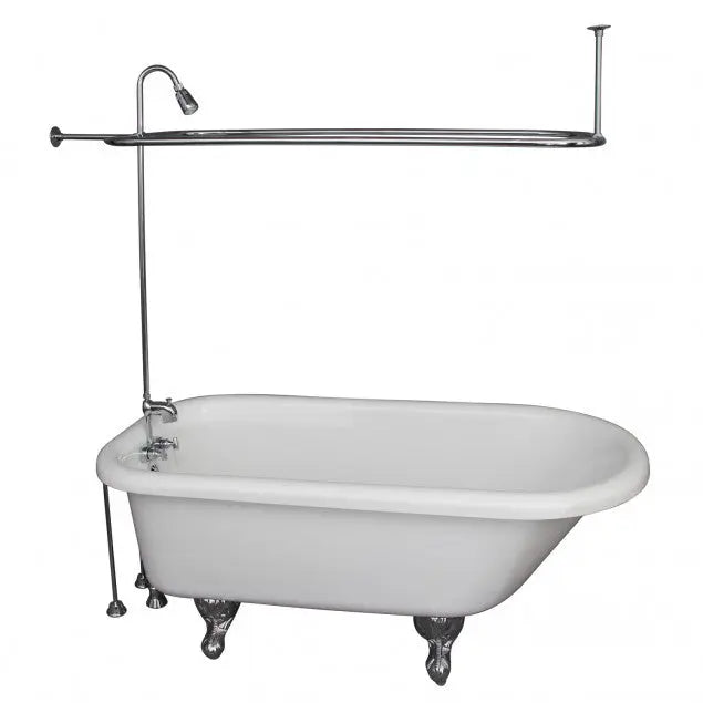 Barclay TKADTR60-WCP6 Anthea 60″ Acrylic Roll Top Tub Kit in White – Polished Chrome Accessories Barclay Products