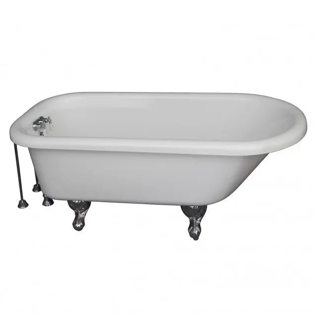 Barclay TKADTR60-WCP8 Anthea 60″ Acrylic Roll Top Tub Kit in White – Polished Chrome Accessories Barclay Products