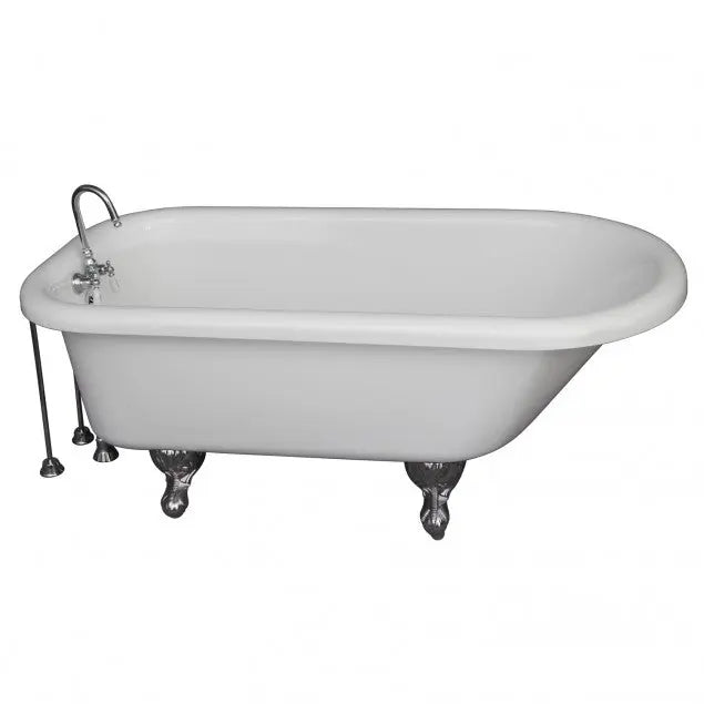 Barclay TKADTR60-WCP9 Anthea 60″ Acrylic Roll Top Tub Kit in White – Polished Chrome Accessorie Barclay Products