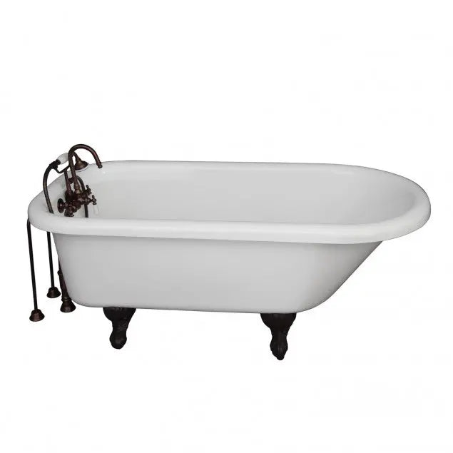 Barclay TKADTR60-WORB1 Anthea 60″ Acrylic Roll Top Tub Kit in White – Oil Rubbed Bronze Accessories Barclay Products