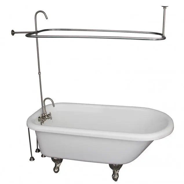 Barclay TKADTR67-WBN1 Asia 67″ Acrylic Roll Top Tub Kit in White – Brushed Nickel Accessories Barclay Products