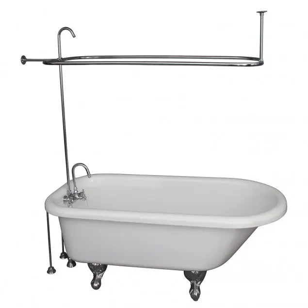 Barclay TKADTR67-WCP1 Asia 67″ Acrylic Roll Top Tub Kit in White – Polished Chrome Accessories Barclay Products