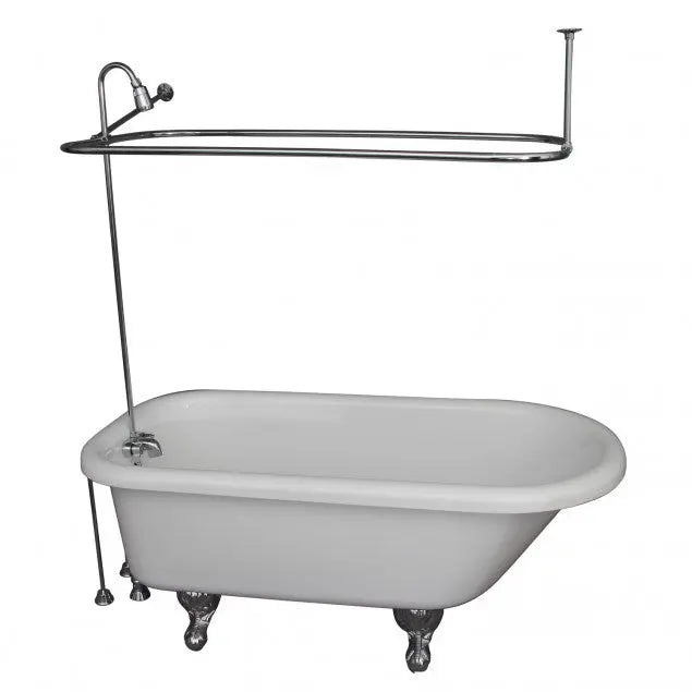 Barclay TKADTR67-WCP5 Asia 67″ Acrylic Roll Top Tub Kit in White – Polished Chrome Accessories Barclay Products