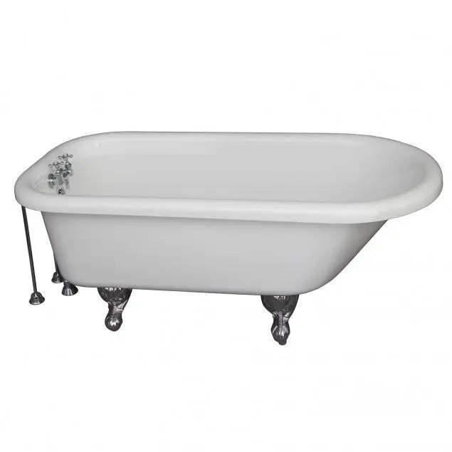 Barclay TKADTR67-WCP7 Asia 67″ Acrylic Roll Top Tub Kit in White – Polished Chrome Accessories Barclay Products