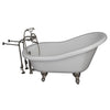 Barclay TKADTS60-WBN1 Fillmore 60″ Acrylic Slipper Premium Tub Kit in White with Brushed Nickel Accessories