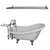 Barclay TKADTS60-WBN5 Fillmore 60″ Acrylic Slipper Tub Kit in White – Brushed Nickel Accessories