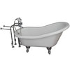 Barclay TKADTS60-WCP2 Fillmore 60″ Acrylic Slipper Premium Tub Kit in White with Polished Chrome Accessories