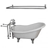 Barclay TKADTS60-WCP6 Fillmore 60″ Acrylic Slipper Tub Kit in White – Polished Chrome Accessories