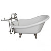 Barclay TKADTS67-WBN1 Isadora 67″ Acrylic Slipper Tub Kit in White – Brushed Nickel Accessories