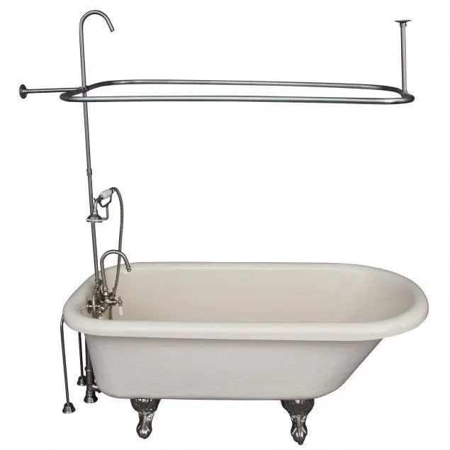 Barclay TKATR60-BBN2 Andover 60″ Acrylic Roll Top Tub Kit in Bisque – Brushed Nickel Accessories