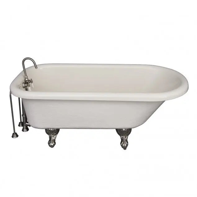 Barclay TKATR60-BBN4 Andover 60″ Acrylic Roll Top Tub Kit in Bisque – Brushed Nickel Accessories