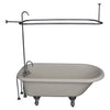 Barclay TKATR60-BCP1 Andover 60″ Acrylic Roll Top Premium Tub Kit in Bisque with Polished Chrome Accessories