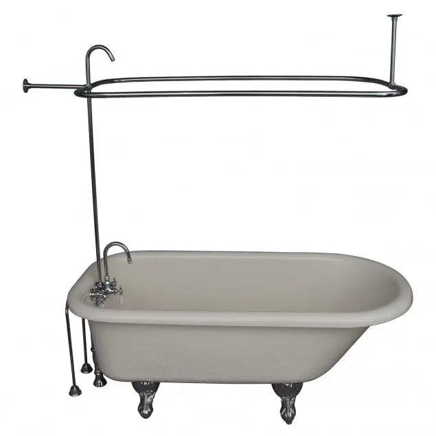 Barclay TKATR60-BCP1 Andover 60″ Acrylic Roll Top Tub Kit in Bisque – Polished Chrome Accessories