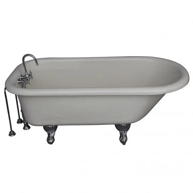 Barclay TKATR60-BCP10 Andover 60″ Acrylic Roll Top Tub Kit in Bisque – Polished Chrome Accessories