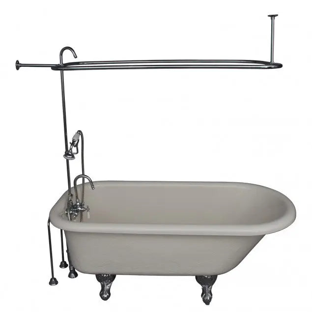 Barclay TKATR60-BCP2 Andover 60″ Acrylic Roll Top Tub Kit in Bisque – Polished Chrome Accessories