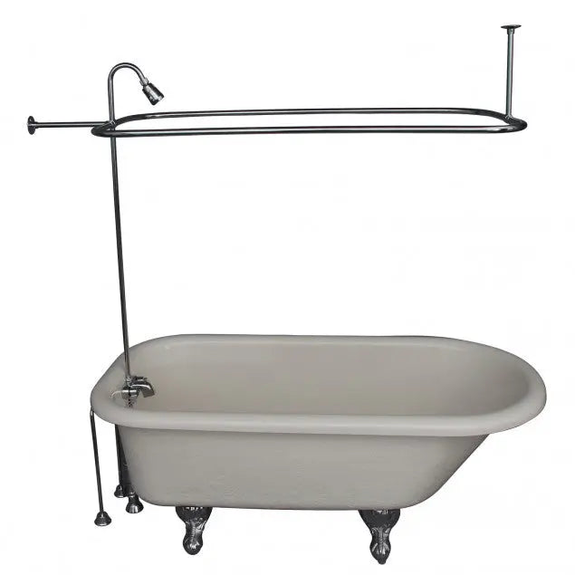 Barclay TKATR60-BCP3 Andover 60″ Acrylic Roll Top Tub Kit in Bisque – Polished Chrome Accessories