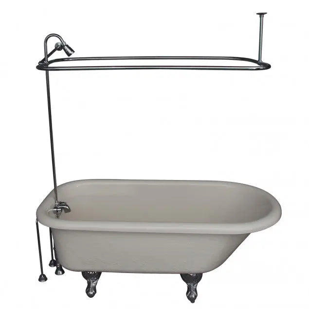 Barclay TKATR60-BCP5 Andover 60″ Acrylic Roll Top Tub Kit in Bisque – Polished Chrome Accessories