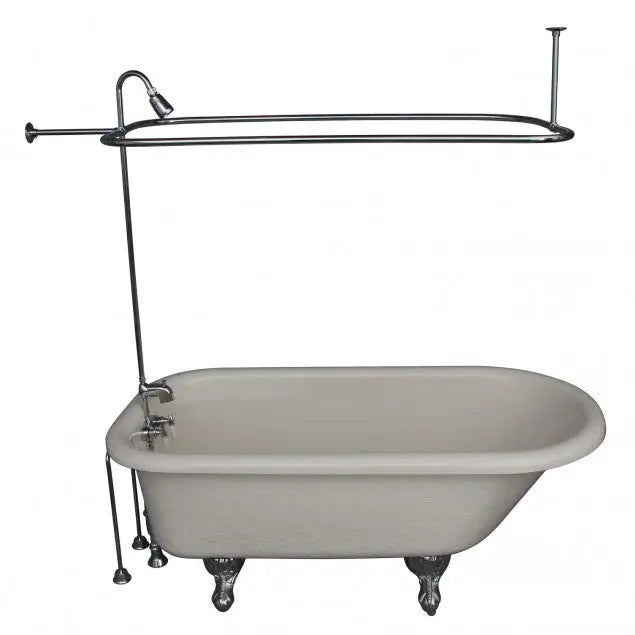 Barclay TKATR60-BCP6 Andover 60″ Acrylic Roll Top Tub Kit in Bisque – Polished Chrome Accessories