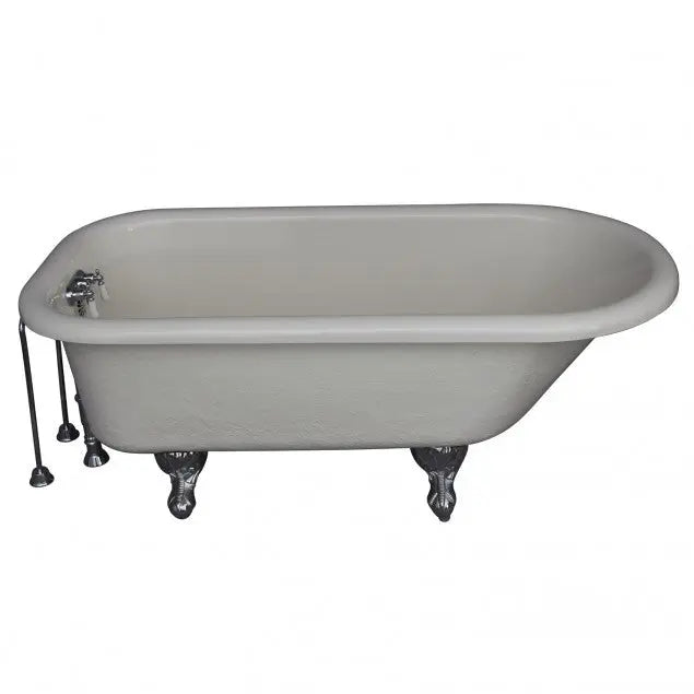 Barclay TKATR60-BCP8 Andover 60″ Acrylic Roll Top Tub Kit in Bisque – Polished Chrome Accessories