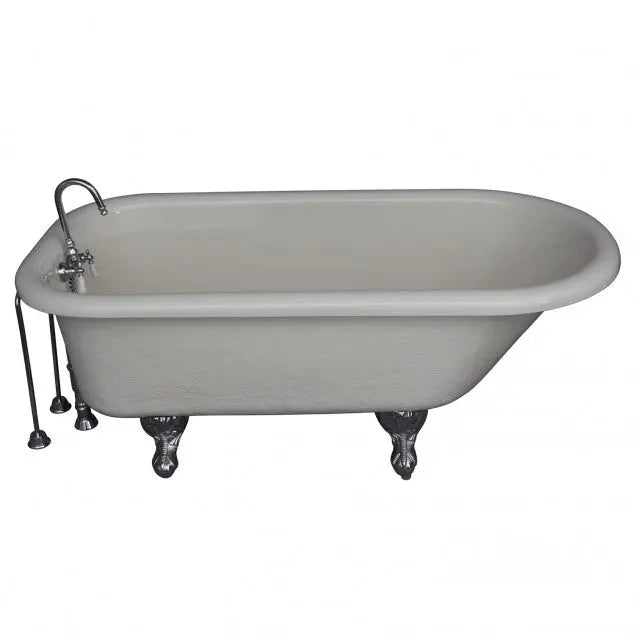 Barclay TKATR60-BCP9 Andover 60″ Acrylic Roll Top Tub Kit in Bisque – Polished Chrome Accessories