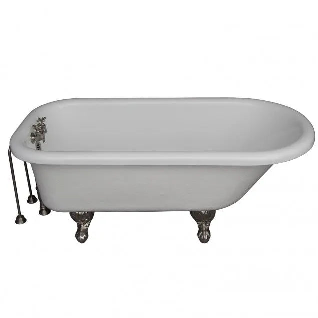 Barclay TKATR60-WBN3 Andover 60″ Acrylic Roll Top Tub Kit in White – Brushed Nickel Accessories