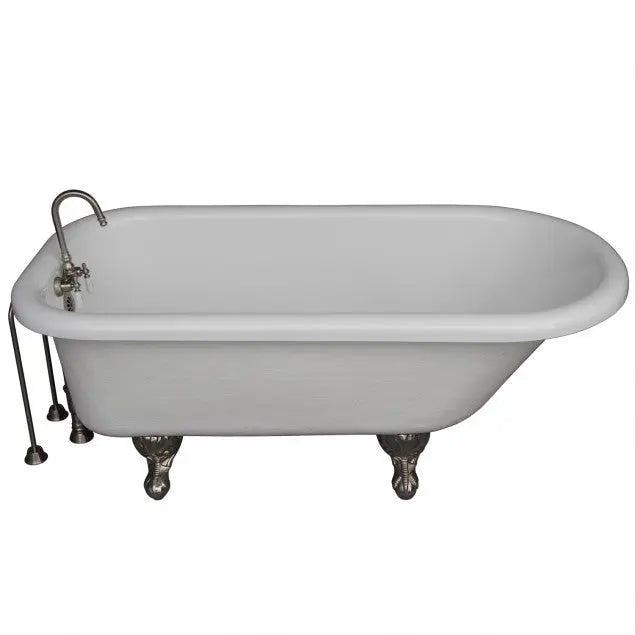 Barclay TKATR60-WBN4 Andover 60″ Acrylic Roll Top Tub Kit in White – Brushed Nickel Accessories