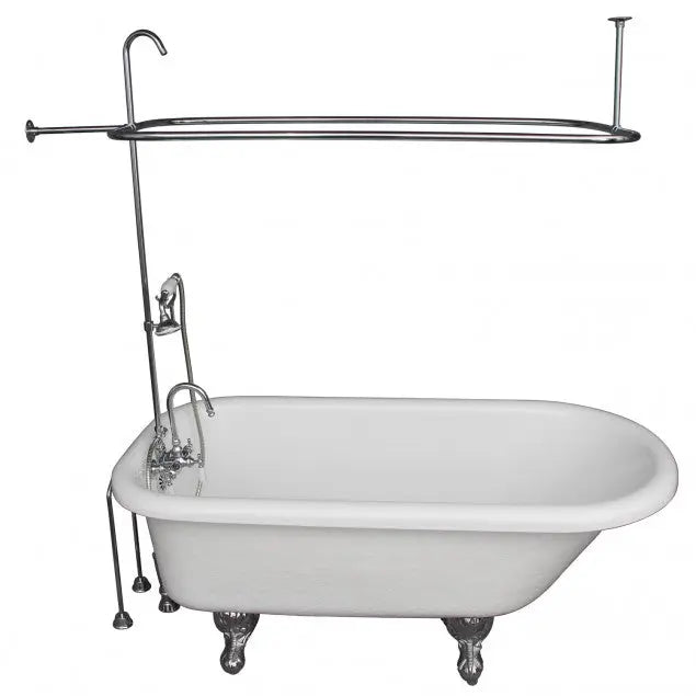 Barclay TKATR60-WCP2 Andover 60″ Acrylic Roll Top Tub Kit in White – Polished Chrome Accessories