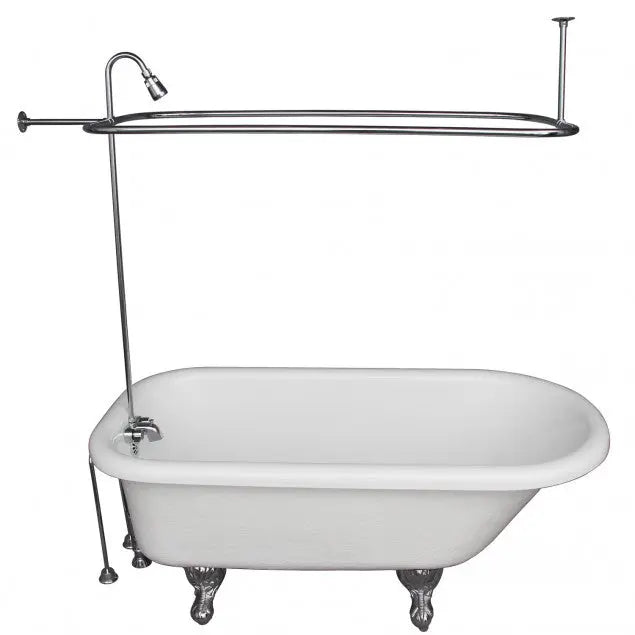 Barclay TKATR60-WCP3 Andover 60″ Acrylic Roll Top Tub Kit in White – Polished Chrome Accessories