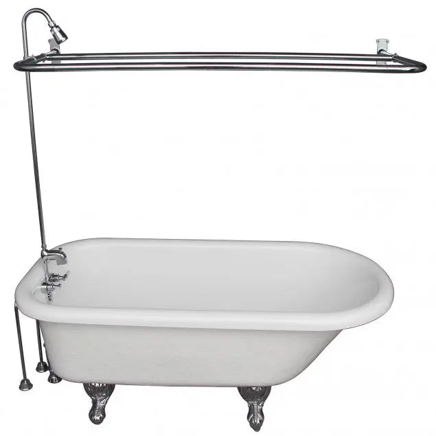 Barclay TKATR60-WCP4 Andover 60″ Acrylic Roll Top Tub Kit in White – Polished Chrome Accessories