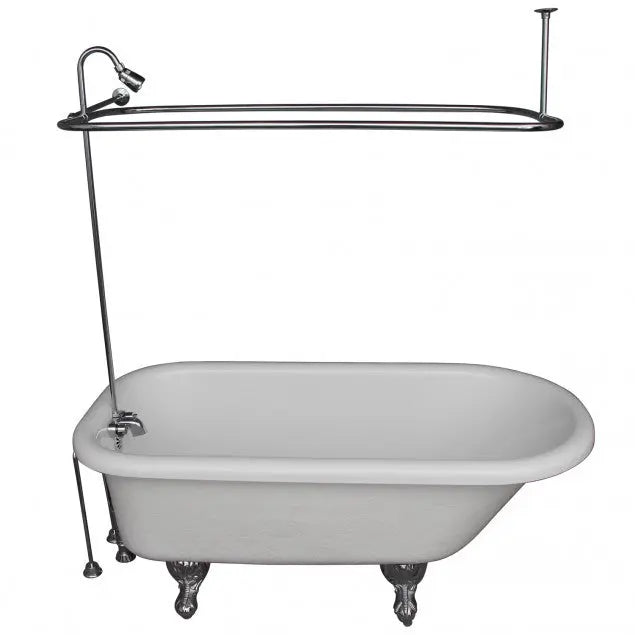 Barclay TKATR60-WCP5 Andover 60″ Acrylic Roll Top Tub Kit in White – Polished Chrome Accessories