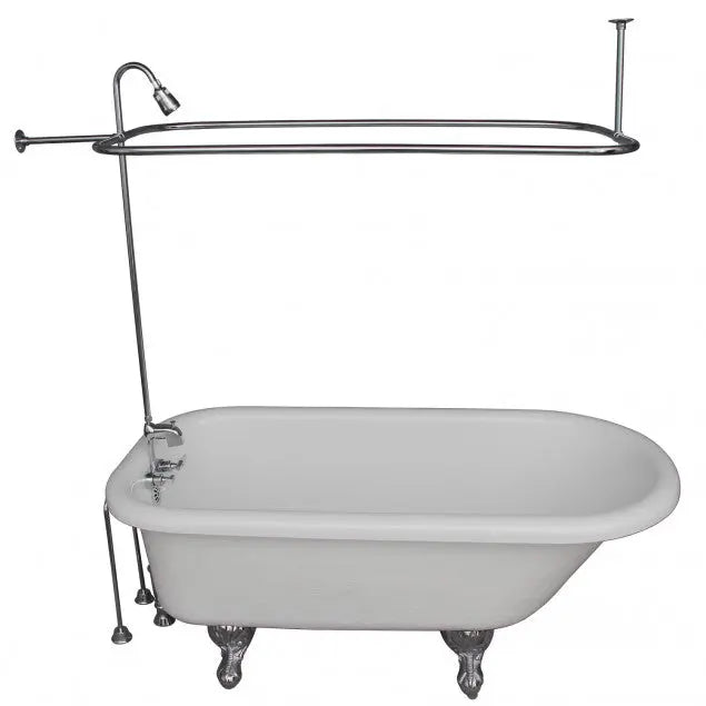 Barclay TKATR60-WCP6 Andover 60″ Acrylic Roll Top Tub Kit in White – Polished Chrome Accessories