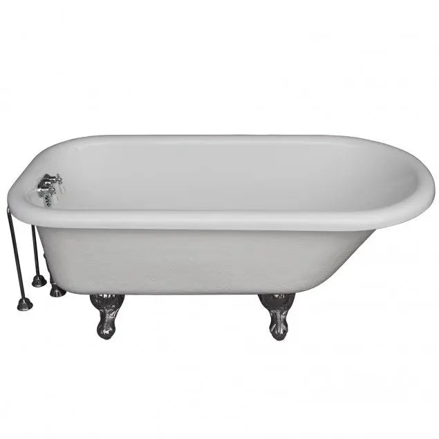 Barclay TKATR60-WCP8 Andover 60″ Acrylic Roll Top Tub Kit in White – Polished Chrome Accessories