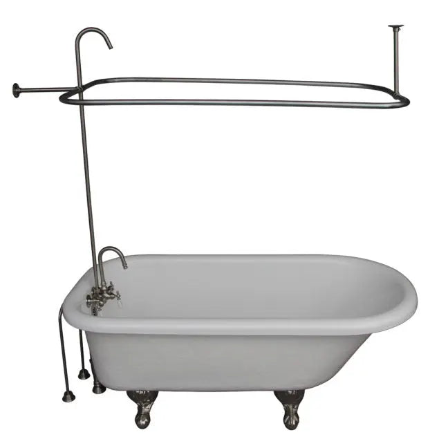 Barclay TKATR67-WBN1 Atlin 67″ Acrylic Roll Top Tub Kit in White – Brushed Nickel Accessories