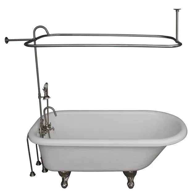 Barclay TKATR67-WBN2 Atlin 67″ Acrylic Roll Top Tub Kit in White – Brushed Nickel Accessories