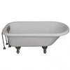 Barclay TKATR67-WBN3 Atlin 67″ Acrylic Roll Top Tub Kit in White – Brushed Nickel Accessories